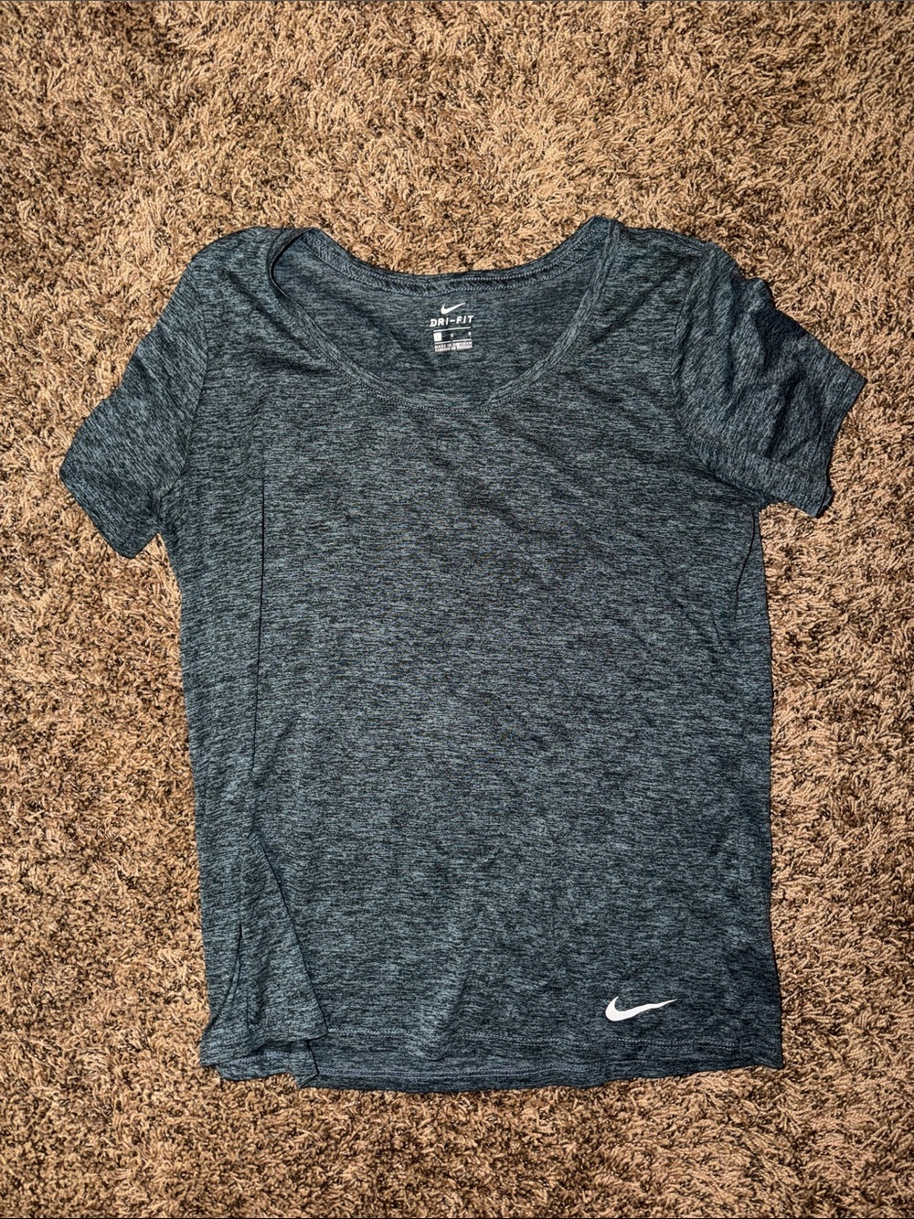 Nike Heathered Charcoal Gray Dri-FIT Short Sleeve Tee